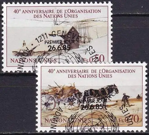 UNO GENF 1985 Mi-Nr. 133/34 o used - aus Abo