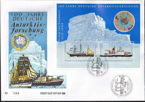 DEUTSCHLAND 2001 Mi-Nr. Block 57 FDC Stempel Bonn