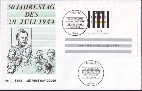 DEUTSCHLAND 1994 Mi-Nr. Block 29 FDC Stempel Berlin