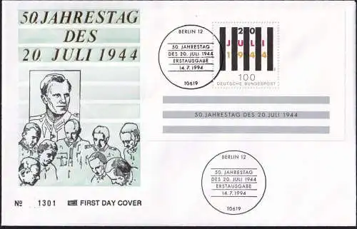 DEUTSCHLAND 1994 Mi-Nr. Block 29 FDC Stempel Berlin