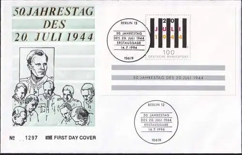 DEUTSCHLAND 1994 Mi-Nr. Block 29 FDC Stempel Berlin