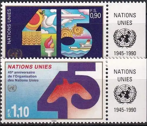 UNO GENF 1990 Mi-Nr. 188/89 ** MNH