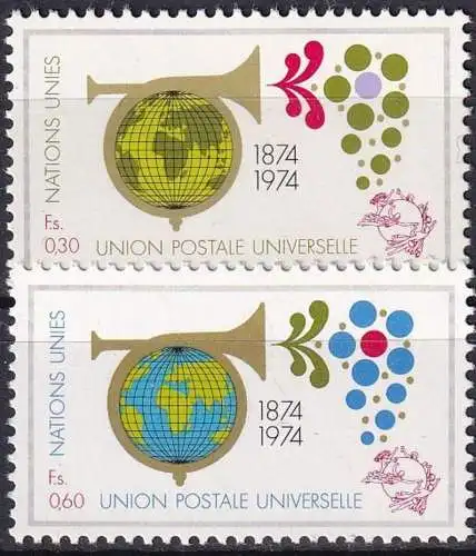 UNO GENF 1974 Mi-Nr. 39/40 ** MNH