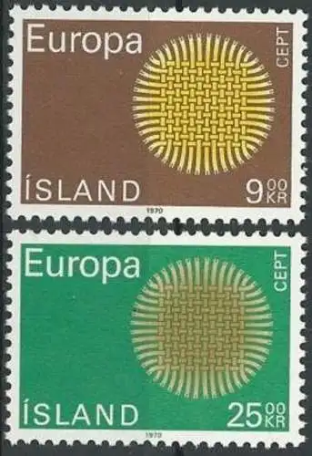 ISLAND 1970 Mi-Nr. 442/43 ** MNH - CEPT