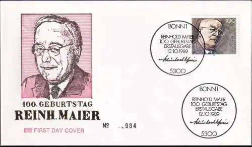 DEUTSCHLAND 1989 Mi-Nr. 1440 FDC