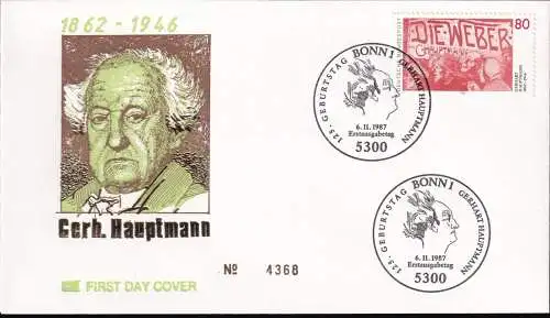 DEUTSCHLAND 1987 Mi-Nr. 1344 FDC