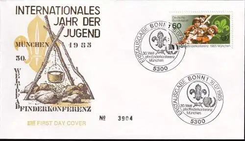 DEUTSCHLAND 1985 Mi-Nr. 1254 FDC