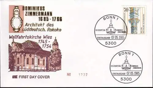 DEUTSCHLAND 1985 Mi-Nr. 1251 FDC