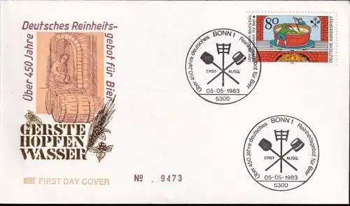 DEUTSCHLAND 1983 Mi-Nr. 1179 FDC