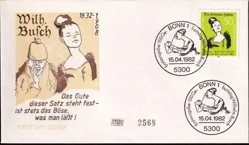 DEUTSCHLAND 1982 Mi-Nr. 1129 FDC