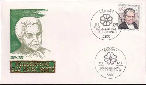 DEUTSCHLAND 1981 Mi-Nr. 1082 FDC