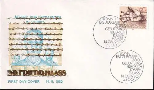 DEUTSCHLAND 1980 Mi-Nr. 1056 FDC
