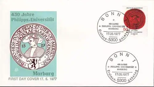 DEUTSCHLAND 1977 Mi-Nr. 939 FDC