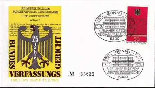 DEUTSCHLAND 1976 Mi-Nr. 879 FDC