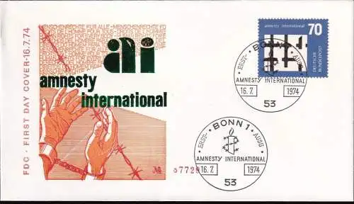 DEUTSCHLAND 1974 Mi-Nr. 814 FDC