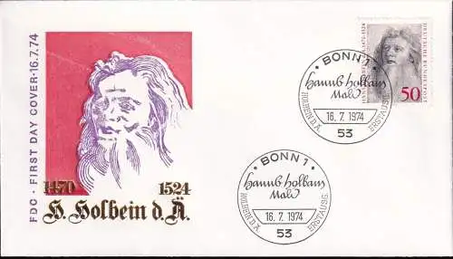 DEUTSCHLAND 1974 Mi-Nr. 813 FDC