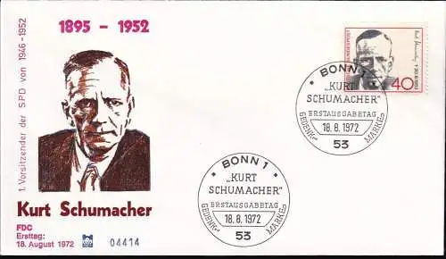 DEUTSCHLAND 1972 Mi-Nr. 738 FDC