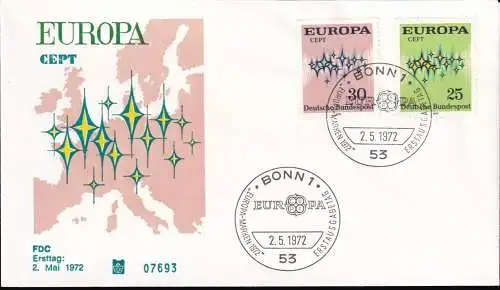 DEUTSCHLAND 1972 Mi-Nr. 716/17 FDC