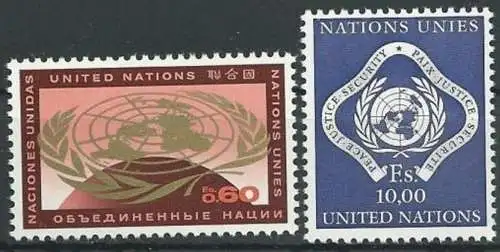 UNO GENF 1970 Mi-Nr. 9/10 ** MNH