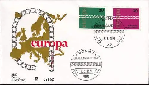 DEUTSCHLAND 1971 Mi-Nr. 675/76 FDC