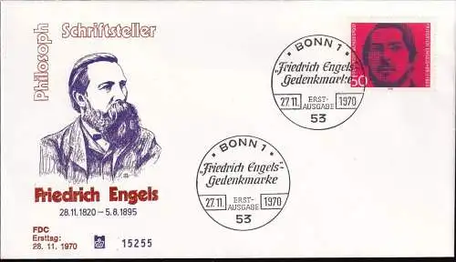 DEUTSCHLAND 1970 Mi-Nr. 657 FDC