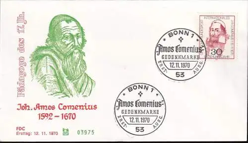 DEUTSCHLAND 1970 Mi-Nr. 656 FDC