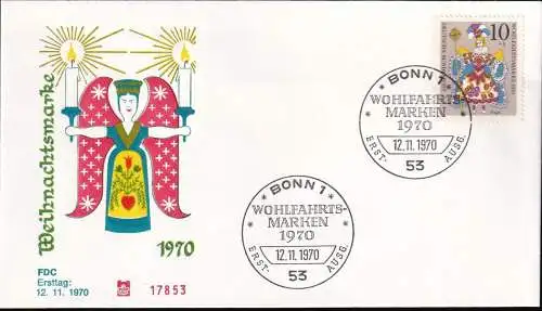 DEUTSCHLAND 1970 Mi-Nr. 655 FDC