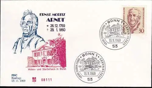 DEUTSCHLAND 1969 Mi-Nr. 611 FDC