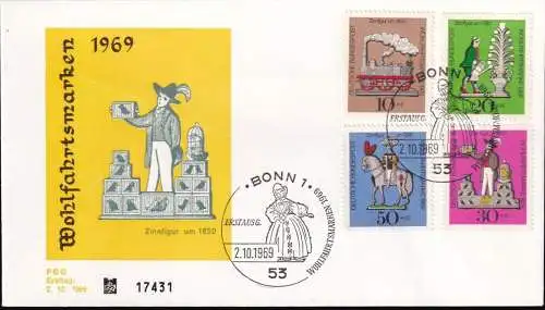 DEUTSCHLAND 1969 Mi-Nr. 604/07 FDC