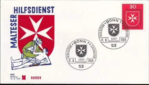 DEUTSCHLAND 1969 Mi-Nr. 600 FDC