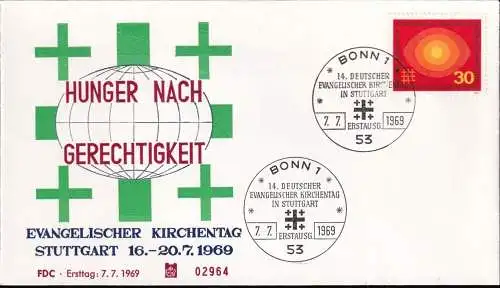 DEUTSCHLAND 1969 Mi-Nr. 595 FDC