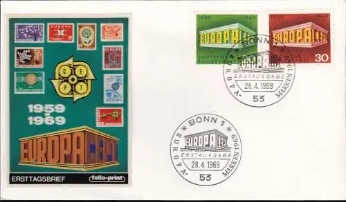 DEUTSCHLAND 1969 Mi-Nr. 583/84 FDC