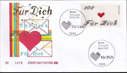 DEUTSCHLAND 2000 Mi-Nr. 2138 FDC