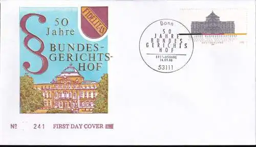 DEUTSCHLAND 2000 Mi-Nr. 2137 FDC