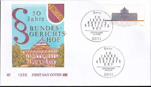 DEUTSCHLAND 2000 Mi-Nr. 2137 FDC