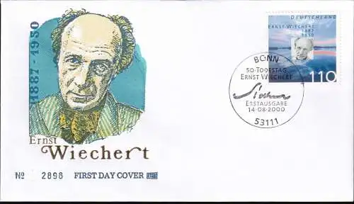 DEUTSCHLAND 2000 Mi-Nr. 2132 FDC