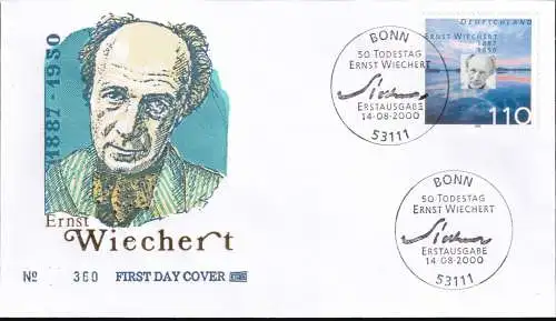 DEUTSCHLAND 2000 Mi-Nr. 2132 FDC