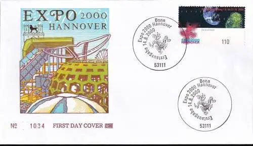 DEUTSCHLAND 2000 Mi-Nr. 2130 FDC