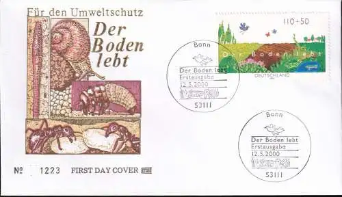 DEUTSCHLAND 2000 Mi-Nr. 2116 FDC