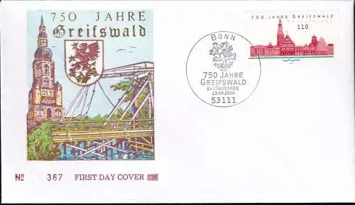 DEUTSCHLAND 2000 Mi-Nr. 2111 FDC