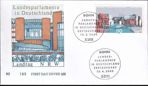 DEUTSCHLAND 2000 Mi-Nr. 2110 FDC