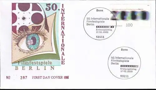 DEUTSCHLAND 2000 Mi-Nr. 2102 FDC