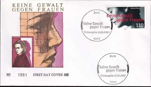 DEUTSCHLAND 2000 Mi-Nr. 2093 FDC