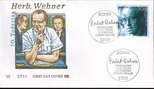 DEUTSCHLAND 2000 Mi-Nr. 2092 FDC