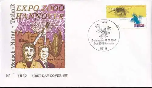 DEUTSCHLAND 2000 Mi-Nr. 2089 FDC