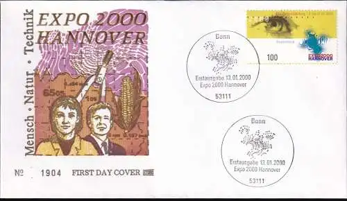 DEUTSCHLAND 2000 Mi-Nr. 2089 FDC
