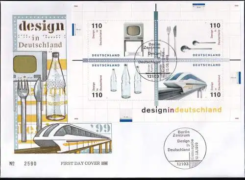 DEUTSCHLAND 1999 Mi-Nr. Block 50 FDC