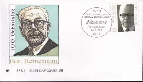 DEUTSCHLAND 1999 Mi-Nr. 2067 FDC