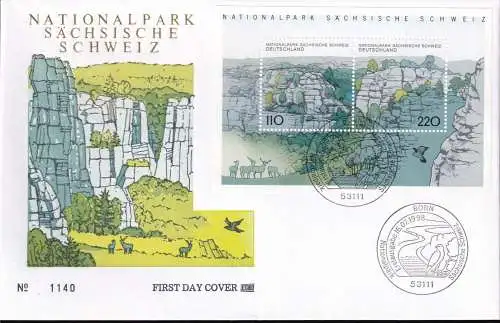 DEUTSCHLAND 1998 Mi-Nr. Block 44 FDC
