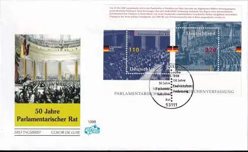 DEUTSCHLAND 1998 Mi-Nr. Block 43 FDC